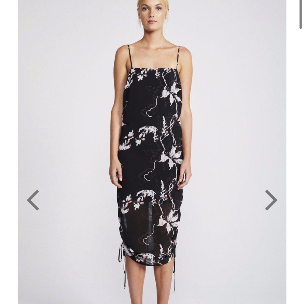 SHONA JOY Ruched Slip Dress In Shadows Black - Picture 7 of 16